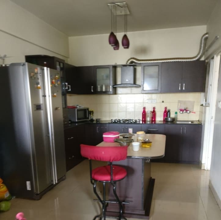 2 bhk semi furnished flat for rent in golden palms apartment, narayanapura, hennur main road, measuring 1535 sqft