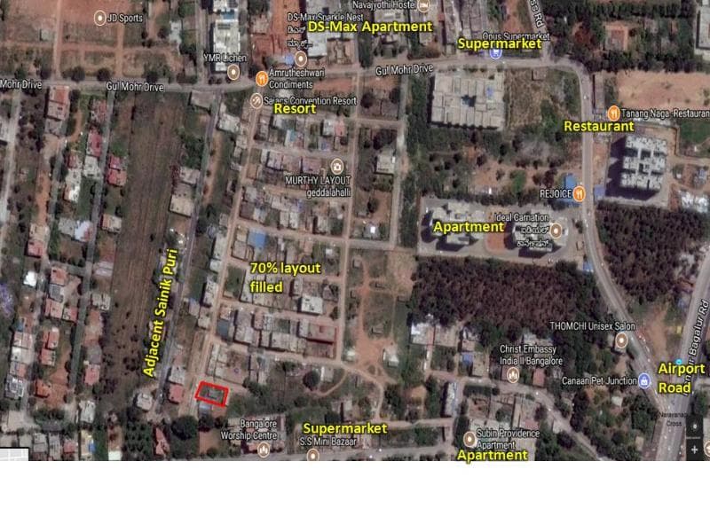 30x40 sqft site for sale in maruthy nagar, near ferns residency, narayanpura